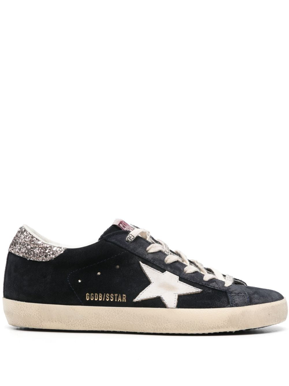 GOLDEN GOOSE Super-Star Blue and Silver Sneakers