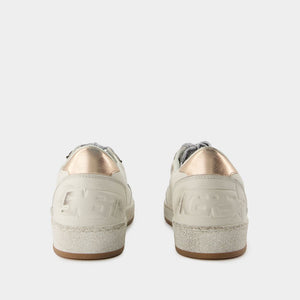 GOLDEN GOOSE Chic Ball Star White and Smoke Blue Leather Sneakers