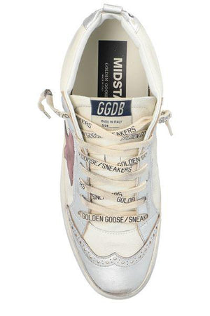 GOLDEN GOOSE Women's White/Silver/Twilight Mauve/Blue Mid Star Sneakers