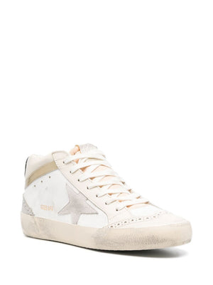 GOLDEN GOOSE Ivory Mid-Star Distressed Sneaker for Women