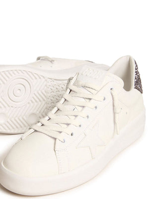 GOLDEN GOOSE Women's Leather Sneakers with Glitter Detailing