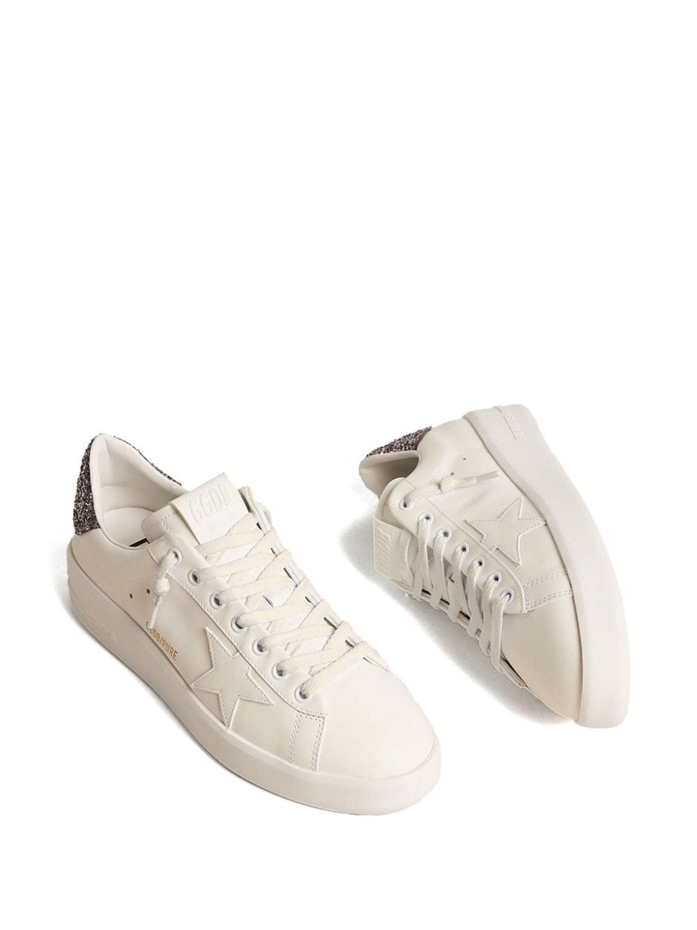 GOLDEN GOOSE Women's Leather Sneakers with Glitter Detailing