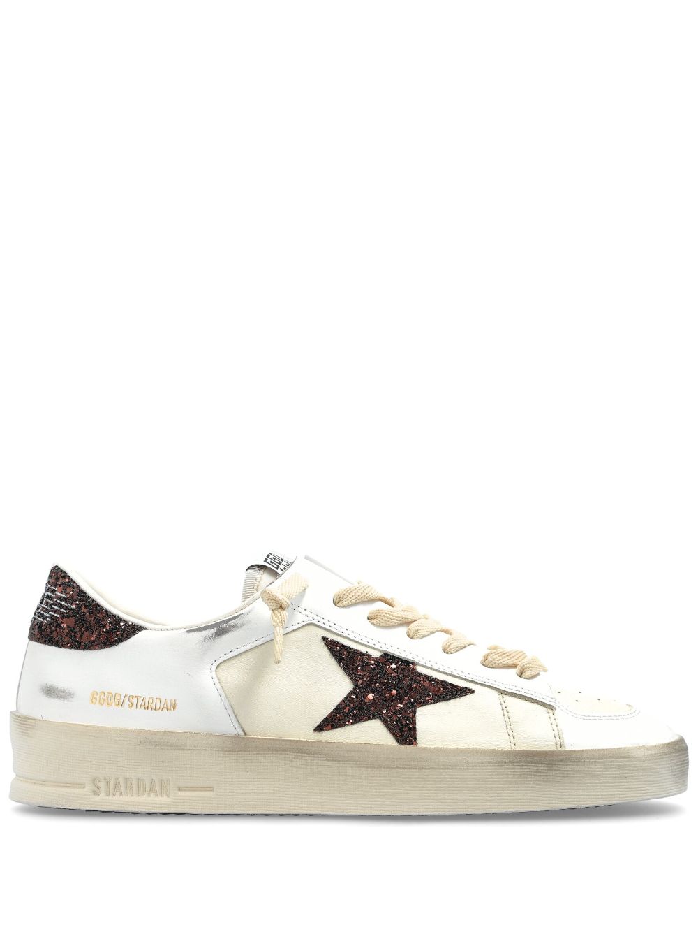 GOLDEN GOOSE Chic Leather Sneakers with Sequin Detail