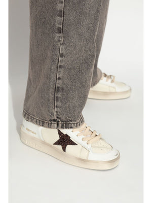 GOLDEN GOOSE Chic Leather Sneakers with Sequin Detail