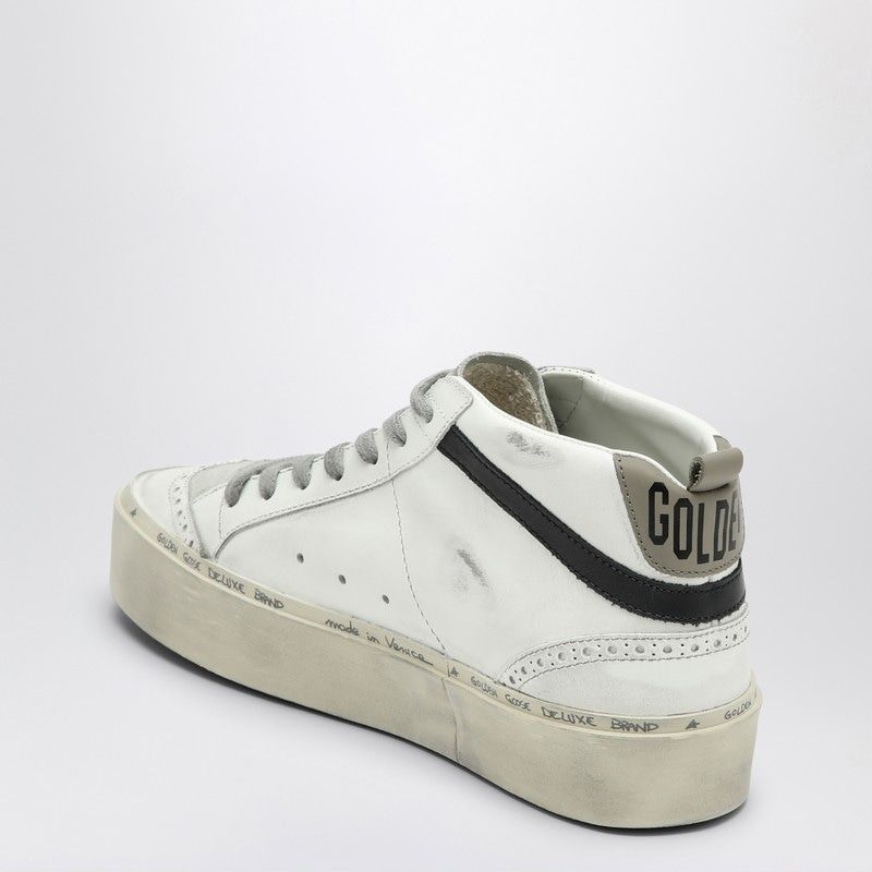 GOLDEN GOOSE Chic White Mid Star Sneaker with Blue Accents