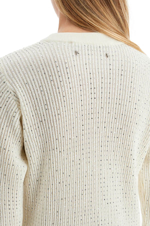 GOLDEN GOOSE Elegant Crystal-Embellished Crewneck Pullover