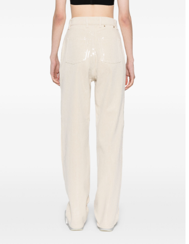 GOLDEN GOOSE Ecru Denim Pants with Star Studs