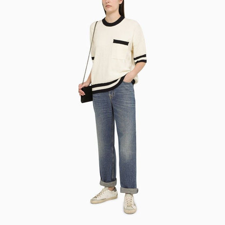 GOLDEN GOOSE Luxurious Lou Short Sleeve Pullover with Pocket