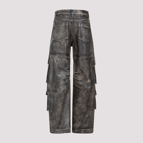 GOLDEN GOOSE Brown Leather Cargo Pocket Pants for Women in SS24