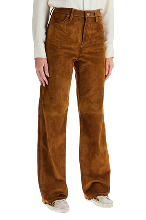 GOLDEN GOOSE Luxurious Suede Leather Straight-Leg Pants