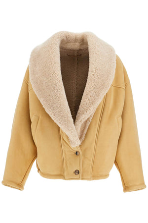 GOLDEN GOOSE Oversized Shearling Jacket with Scarf Collar - Size 40