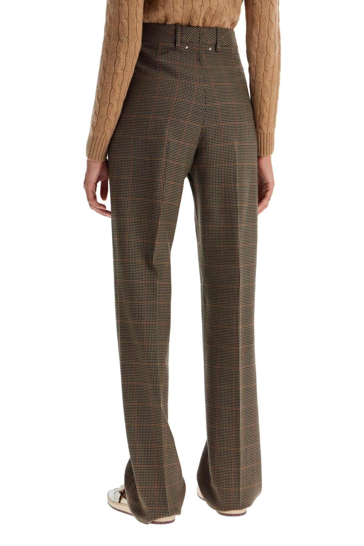 GOLDEN GOOSE High-Waisted Houndstooth Pattern Pants (IT Size 40)