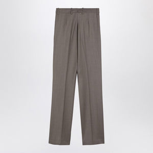 GOLDEN GOOSE Chic Light Grey Wool Trousers with Elegant Darts