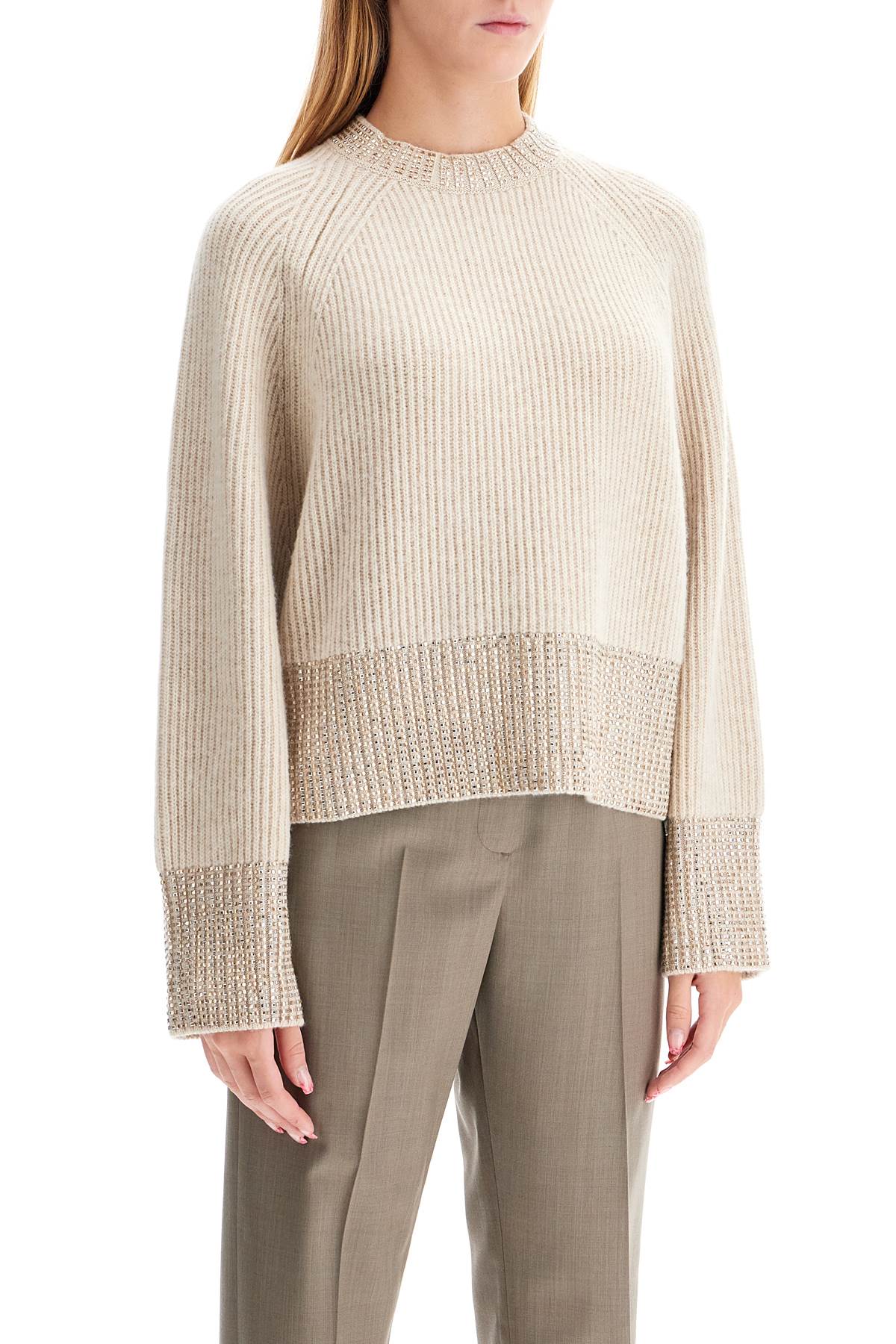 GOLDEN GOOSE Crystal-Embellished Boxy Wool Sweater