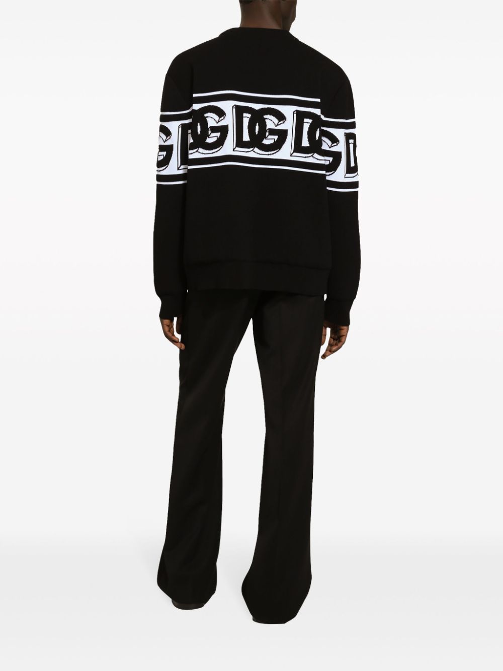 DOLCE & GABBANA Timeless Intarsia Knit Logo Jumper for Men