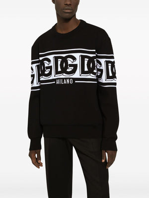 DOLCE & GABBANA Timeless Intarsia Knit Logo Jumper for Men