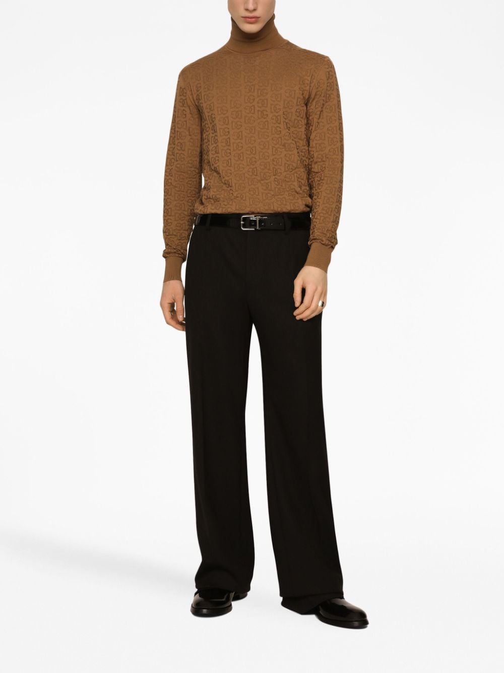 DOLCE & GABBANA 23FW Men's Brown Turtle Neck Sweater