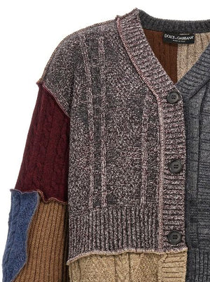 DOLCE & GABBANA Patchwork Raffia Cardigan for Men