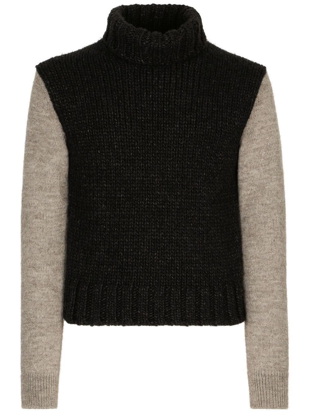 DOLCE & GABBANA Men's Grey Wool Turtleneck Sweater for FW24