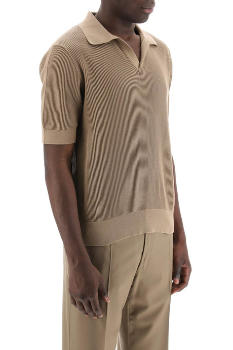 DOLCE & GABBANA Men's Ribbed Perforated Polo Shirt by a Leading Italian Designer - SS24 Collection