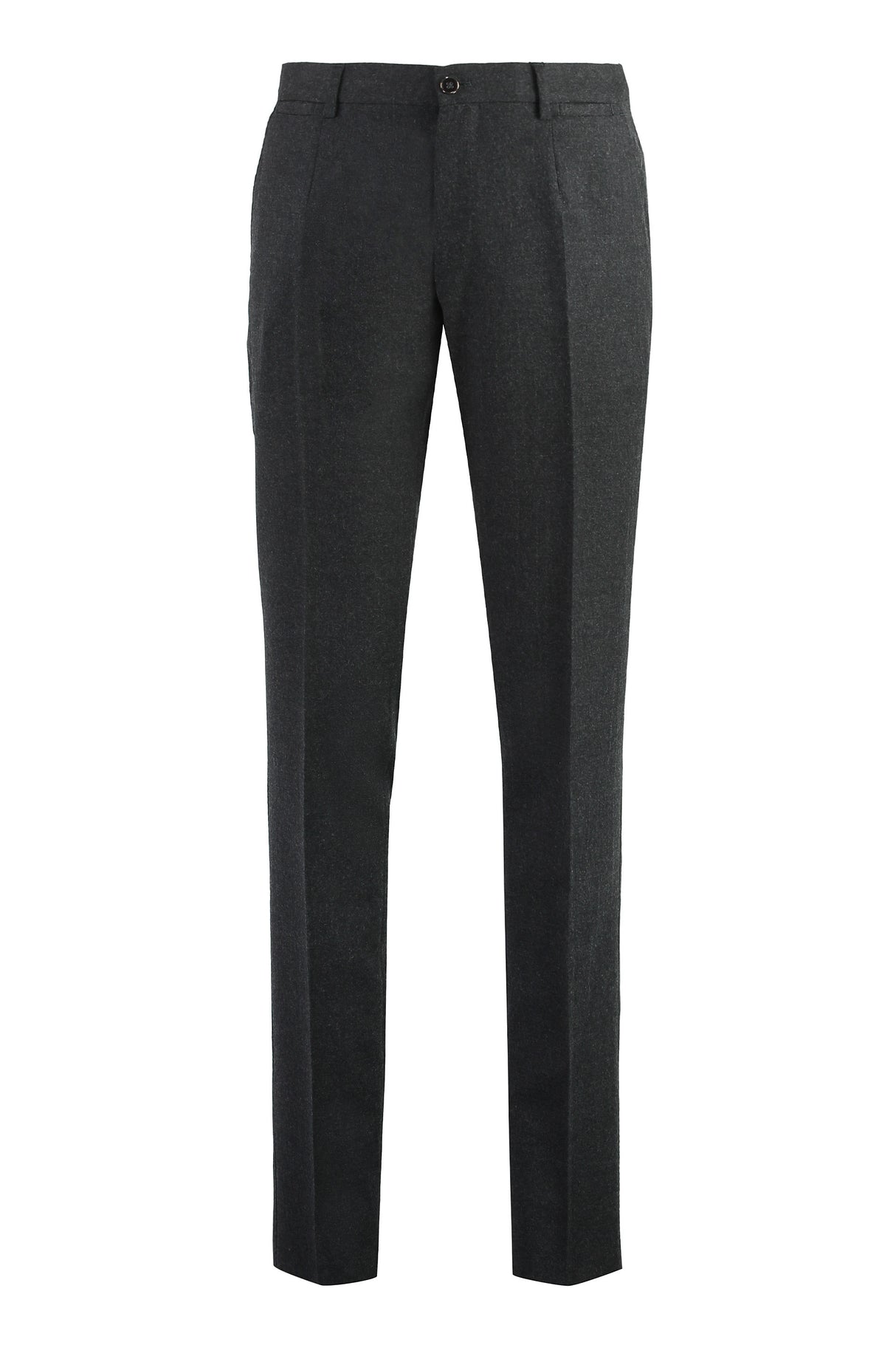 DOLCE & GABBANA Stretch Wool Trousers for Men in Grey - FW23