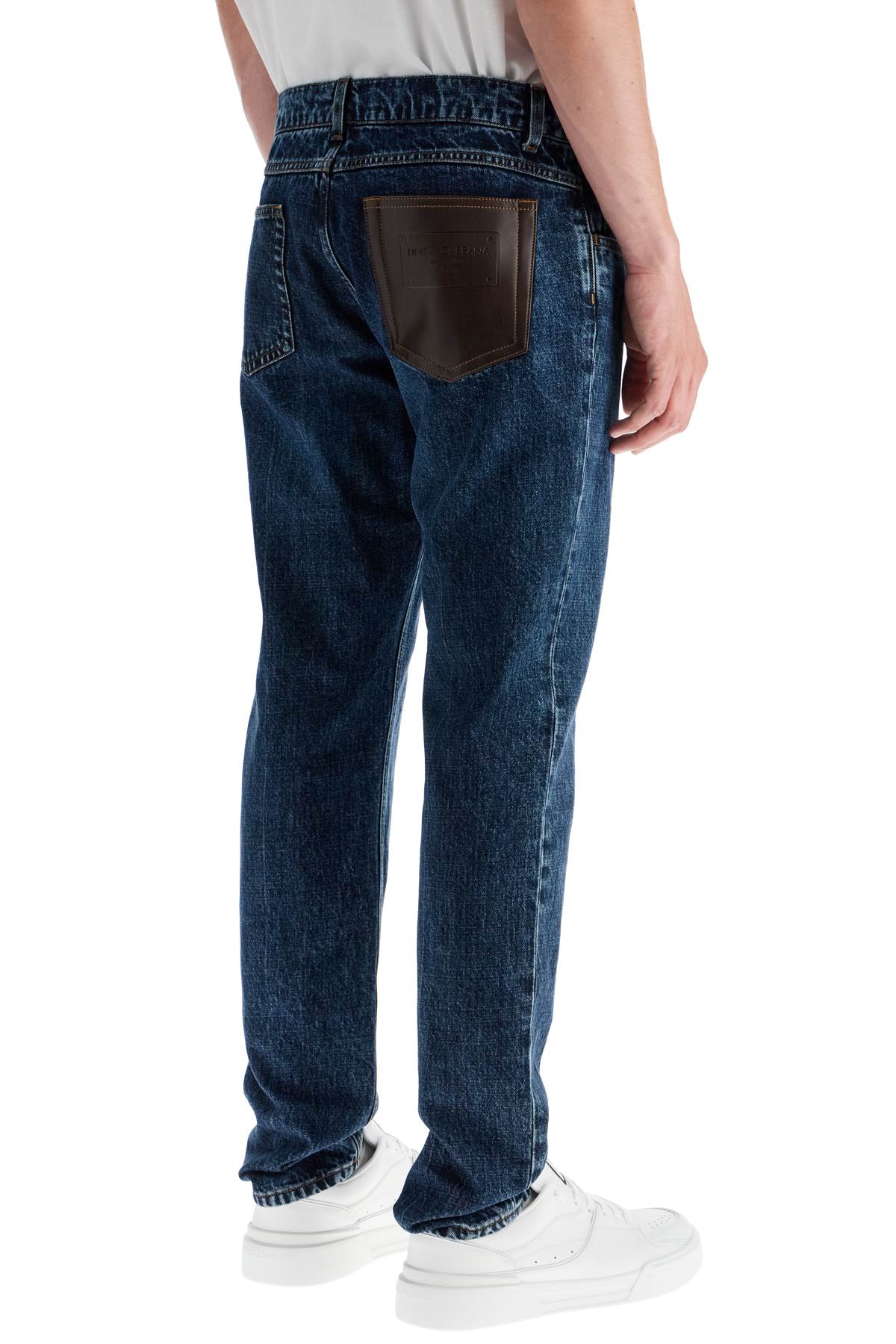 DOLCE & GABBANA Sleek Straight-Leg Jeans with Contrast Pocket