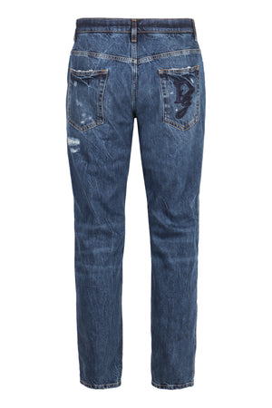 DOLCE & GABBANA Loose-Fit Distressed Denim Jeans for Men - FW24