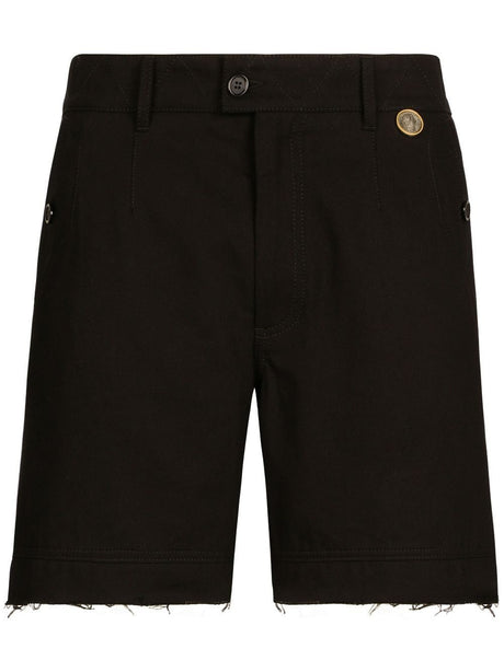 DOLCE & GABBANA Stretch Cotton Pants with Branded Tag for Men