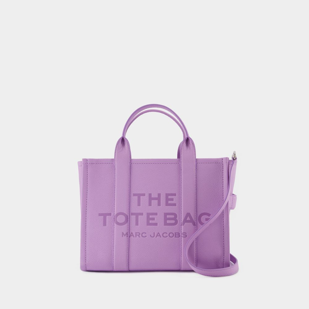 MARC JACOBS Elegant Medium Leather Tote in Regal Purple