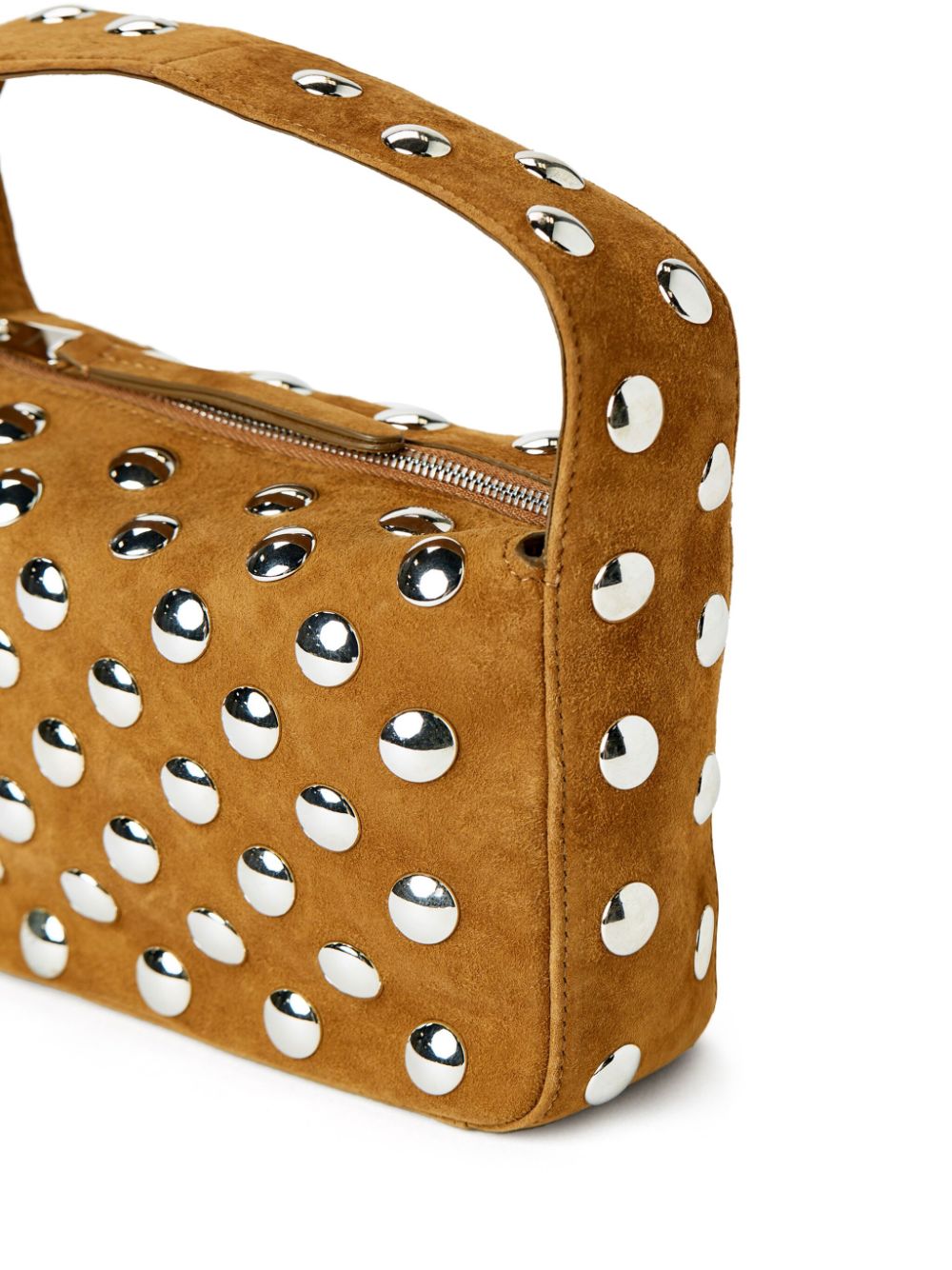 KHAITE Mini Suede Handbag with Stud Embellishments