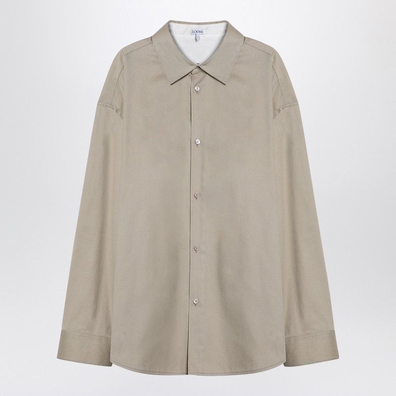 LOEWE Sandstone Cotton Overshirt with Subtle Emblem