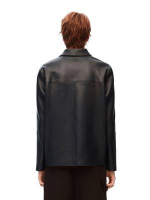 LOEWE Men's Classic Nappa Leather Workwear Jacket