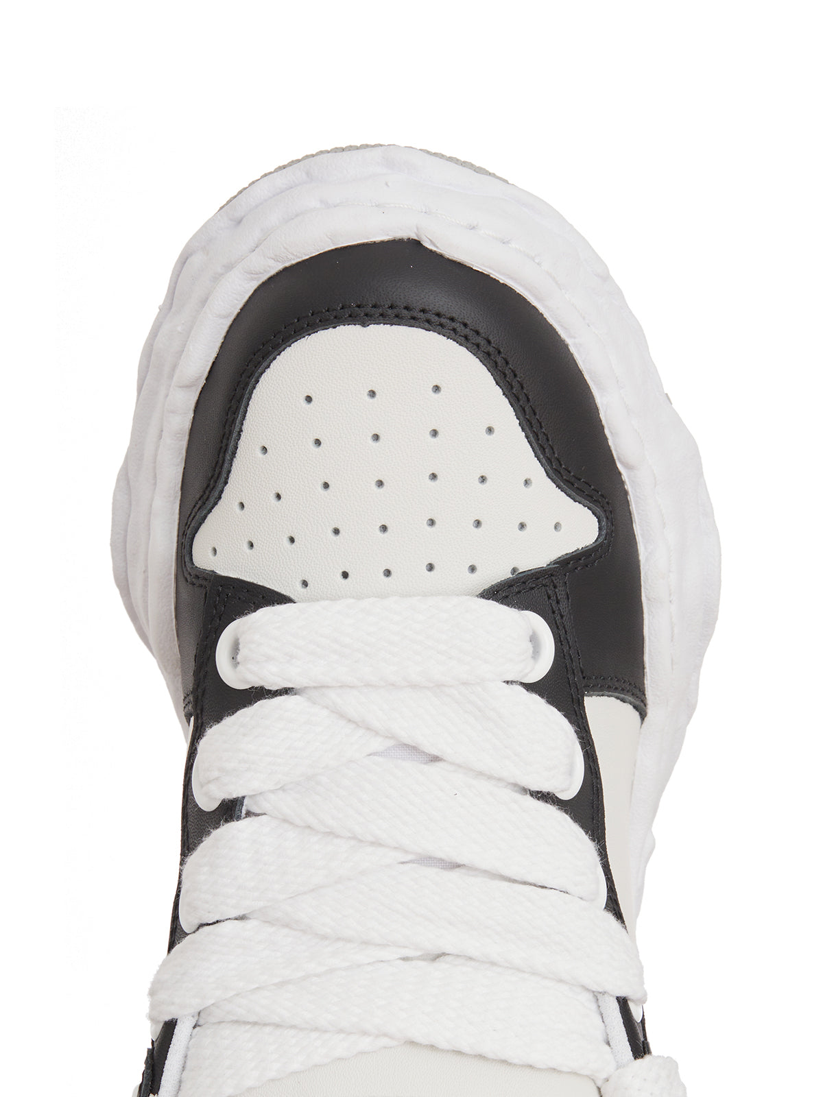 MAISON MIHARA YASUHIRO	 Black-White MEN's Leather Sneakers - Stylish and Comfortable