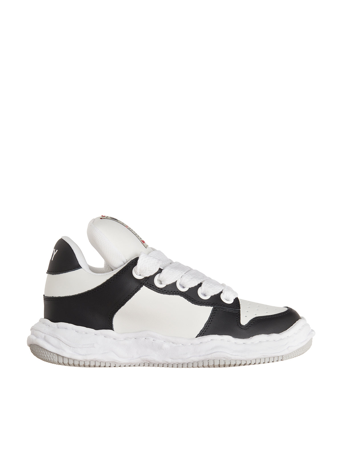 MAISON MIHARA YASUHIRO	 Black-White MEN's Leather Sneakers - Stylish and Comfortable