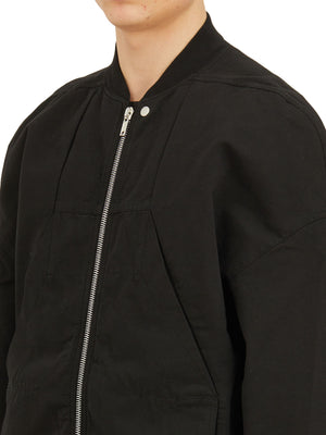 DRKSHDW Men's Black Ribbed Cotton Hem Bomber Jacket for SS24 Season