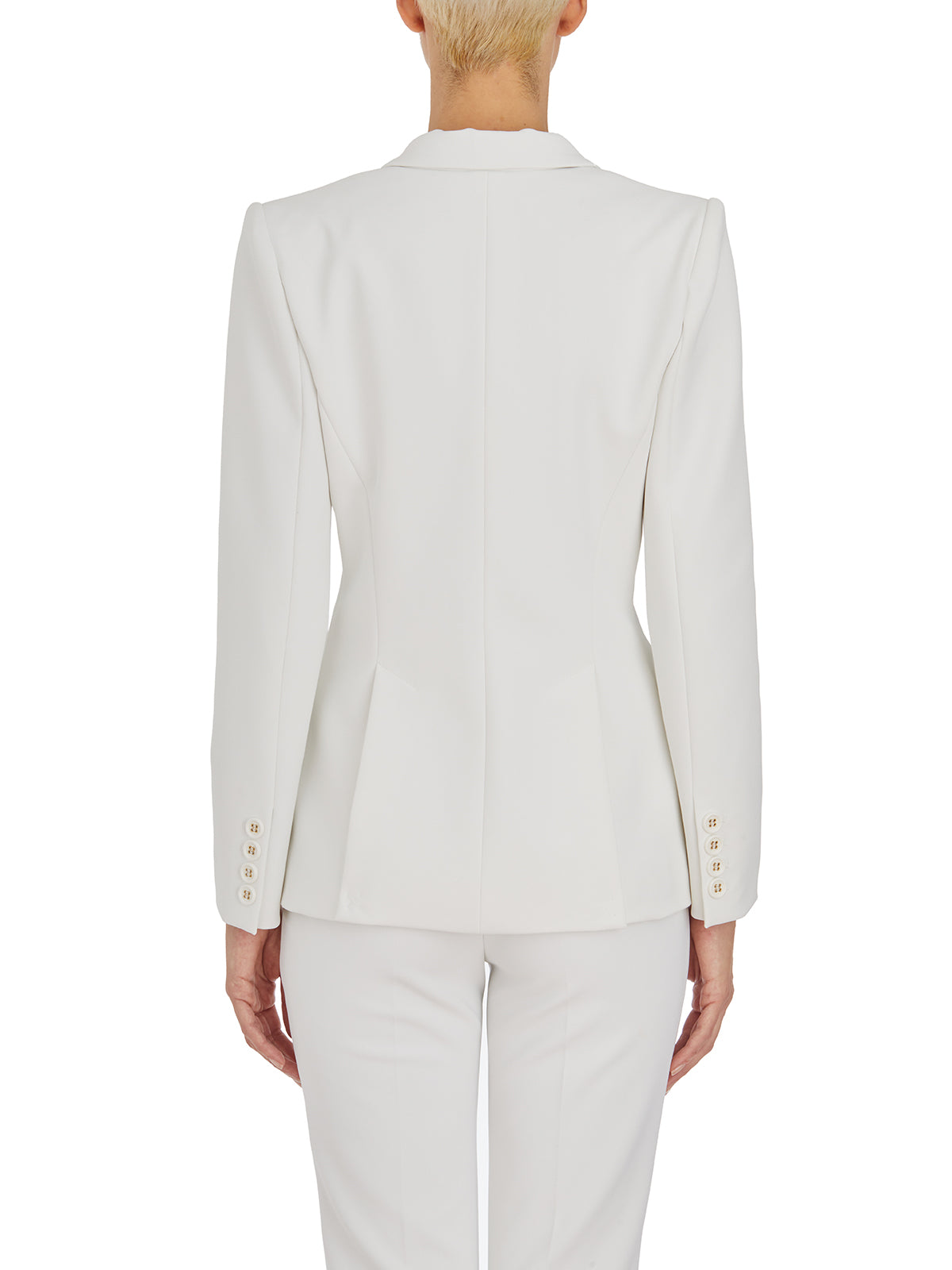 ELISABETTA FRANCHI Ivory One-Button Monopetto Jacket for Women