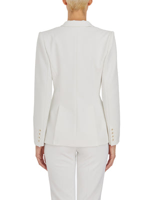 ELISABETTA FRANCHI Ivory One-Button Monopetto Jacket for Women