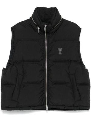 AMI PARIS Men's Down Vest with Concealed Hood