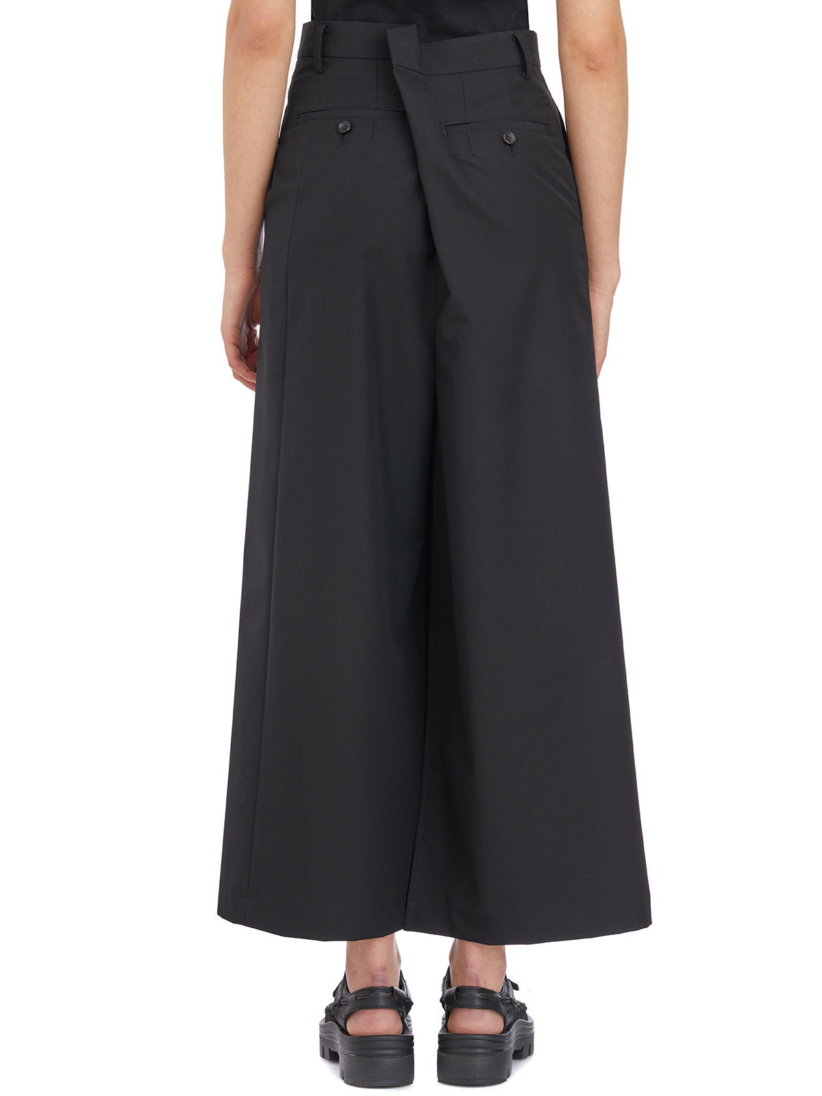 JUNYA WATANABE Black Asymmetric Trouser with Waist Loops for Women