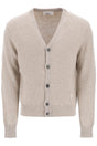 AMI PARIS Men's Grey Cashmere Crew Neck Cardigan for FW23