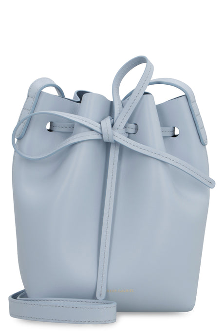 MANSUR GAVRIEL Mini Saffiano Leather Bucket Crossbody Bag with Gold-Tone Hardware, Light Blue - 14.5 cm x 21 cm x 9 cm