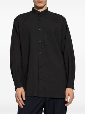 HOMME PLISSE Men's Lightweight Folded-Yoke Shirt