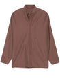 HOMME PLISSE Men's Walnut Brown Mock Neck Dolman Sleeve Shirt - FW24