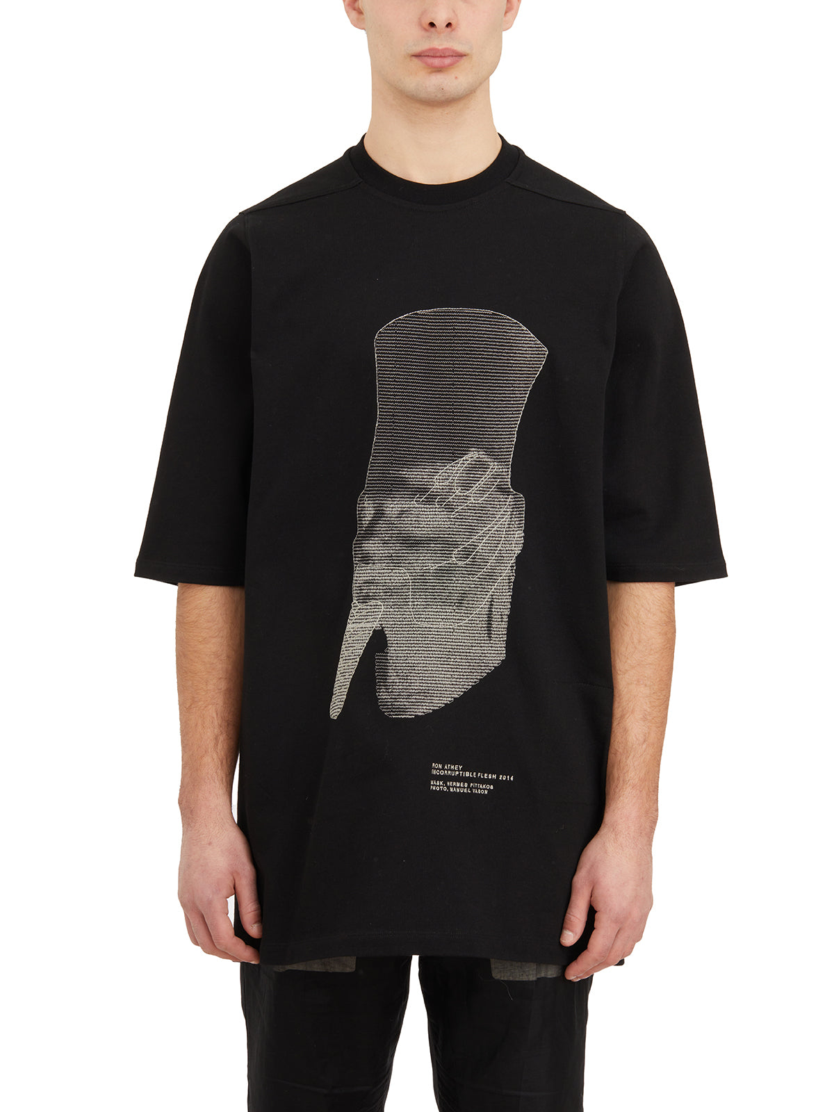 RICK OWENS Ron Jumbo Embroidered Oversized T-Shirt for Men