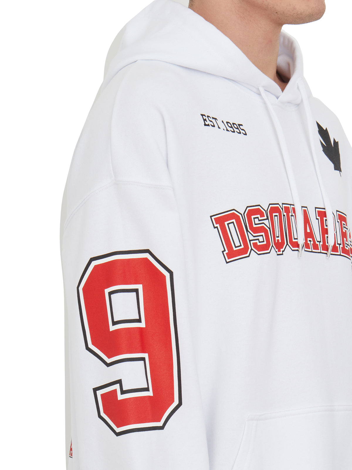 DSQUARED2 Men's White Sweatshirt with Logo and Hood for SS24