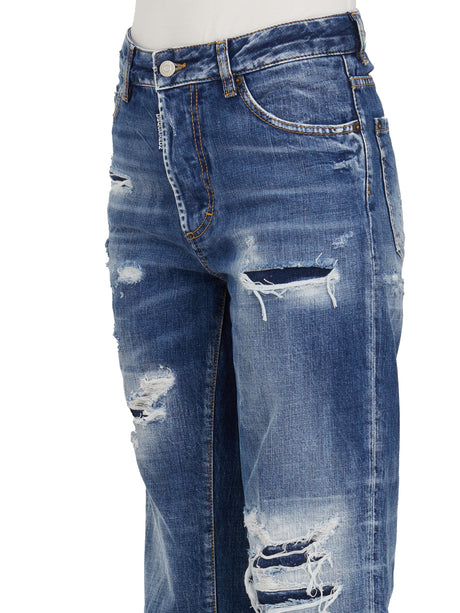 DSQUARED2 Cropped 5-Pocket Denim Jeans with Waist Loops for Women SS24