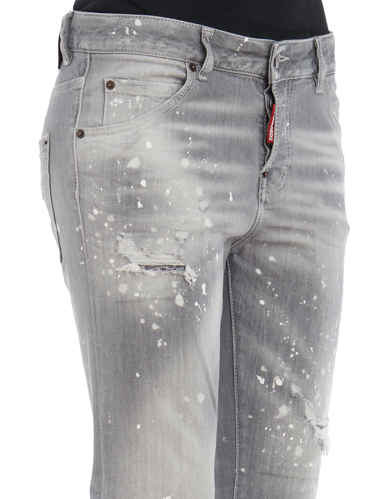 DSQUARED2 Stretchy Gray Pants with 5 Pockets and Waist Loops - SS24 Collection