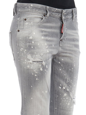 DSQUARED2 Stretchy Gray Pants with 5 Pockets and Waist Loops - SS24 Collection