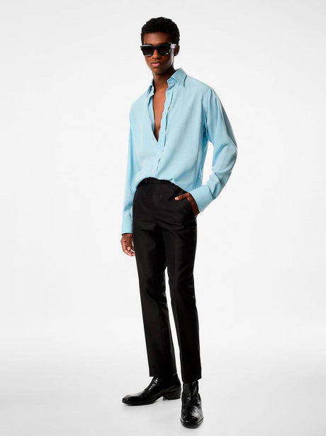 TOM FORD Blue Long Sleeve LYOCELL Blend Shirt for Men