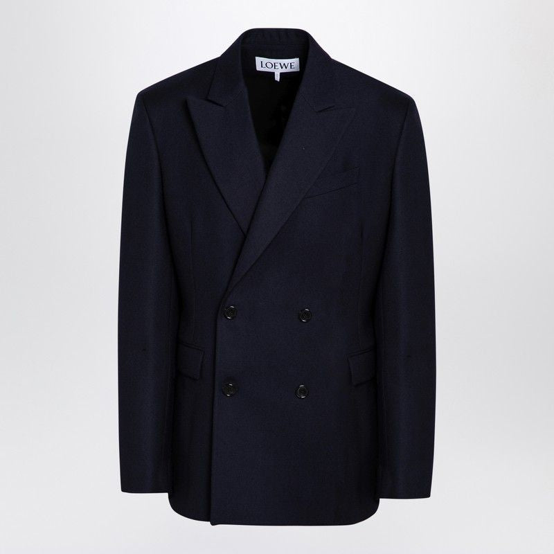 LOEWE Elegant Navy Blue Double-Breasted Wool Jacket